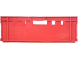 Ящик пластиковый мясной сплошной Е2 (евроформат), 600х400х200 мм, 42 л, красный [207-P]