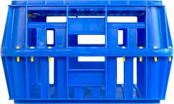 Ящик пластиковый перфорированный с крышкой для перевозки птицы (несушек и бройлеров), 850х500х300 мм, синий [312]