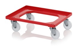 Тележка для ящиков с колёсами из полиамида RO 64 PAX, красного цвета