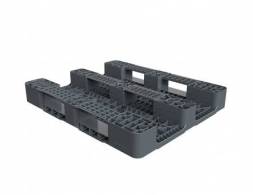 Паллет (поддон) пластиковый сплошной на 3-х полозьях, 1200х1000х150 мм, серый [02.103F.91.C3]