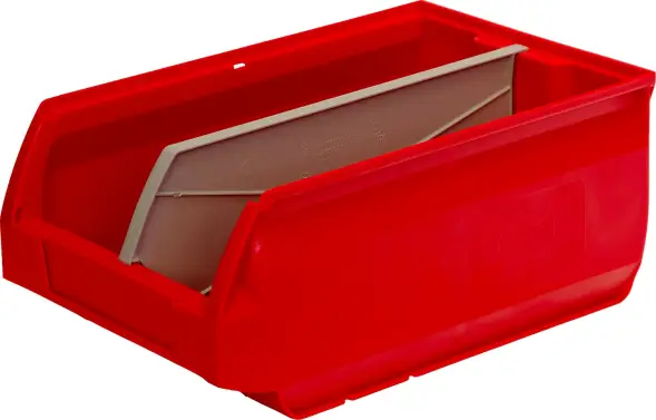 Ящик (лоток) пластиковый сплошной, 350x230x150 мм, 12.08 л, красный [5003]