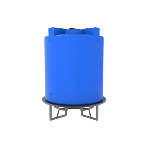 Емкость T 5000 л под плотность до 1,2 г/см3 синяя на основании для полного слива F