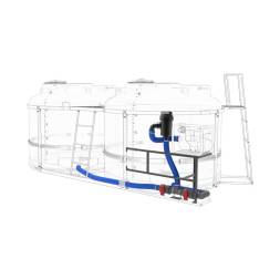 Комплекты полного слива ПВХ с фильтром и площадкой для мотопомп на две емкости TRF