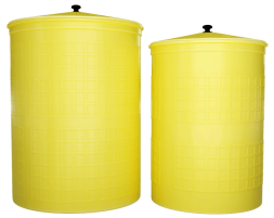 Бочка пластиковая садовая для дождевой воды и полива, 150л, желтый [370]
