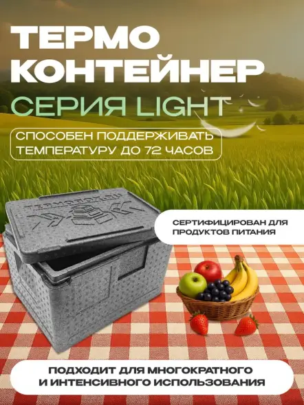 Термоконтейнер TERMOBOX Облегченный Light, 18 л, 400х300х270 мм, 30кг/м3