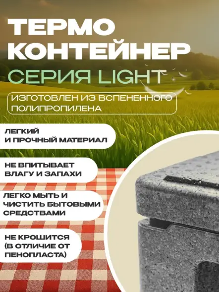 Термоконтейнер TERMOBOX Облегченный Light, 18 л, 400х300х270 мм, 30кг/м3