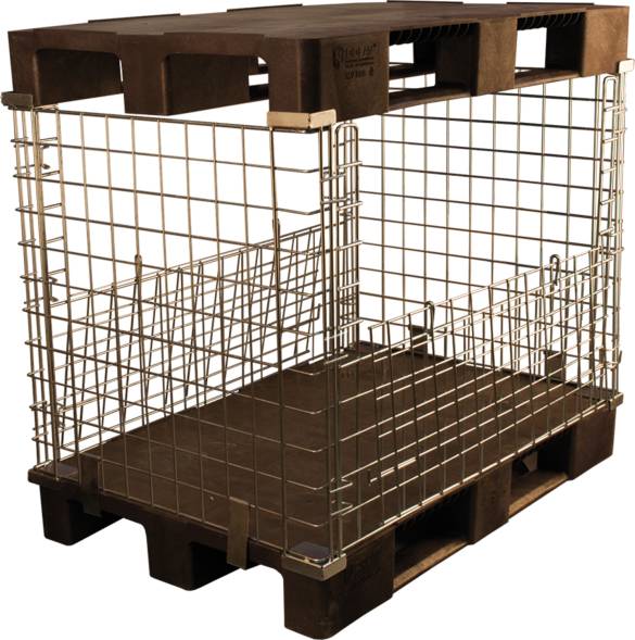 Контейнер металлический оцинкованный на паллете, 1200х800х1030 мм, коричневый [КМБ]