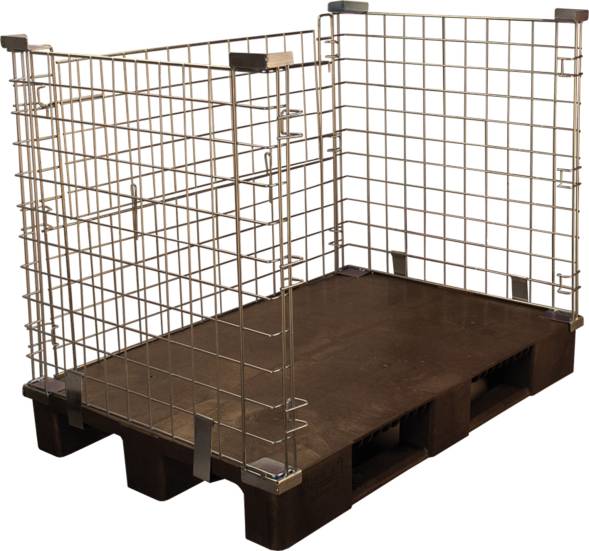 Контейнер металлический оцинкованный на паллете, 1200х800х1030 мм, коричневый [КМБ]
