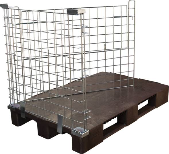 Контейнер металлический оцинкованный на паллете, 1200х800х1030 мм, коричневый [КМБ]