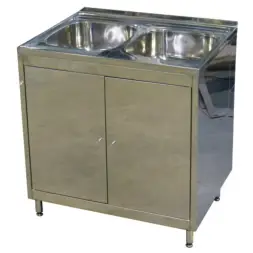 Тумба МТ-2Н с 2-чашечной мойкой 800x600x830 мм Темно-серый