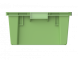Ящик пластиковый универсальный пищевой конусный сплошной, 600х400х200 мм, зеленый [12.433F.71.PE.R]