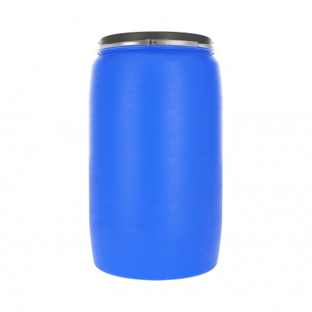 Бочка пластиковая с крышкой и металлическим обручем Open Top, 227 л, синий [БП227.02/04]