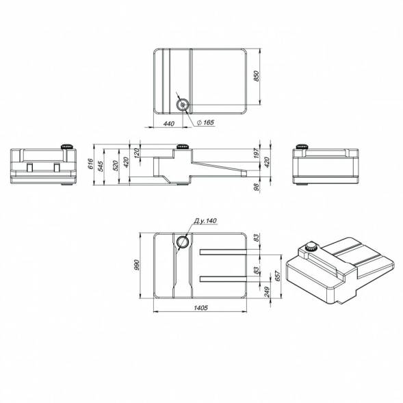 Бак промывной AGRO 300 л с резьбовой крышкой под плотность вещества до 1.0 г/см3, желтый