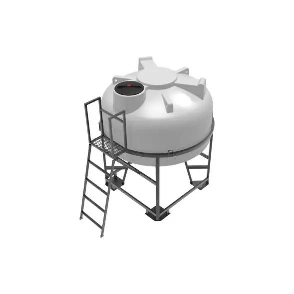 Емкость ЦКТ 3000 л с патрубком 90мм под плотность до 1,2 г/см3 белая в обрешетке с лестницей