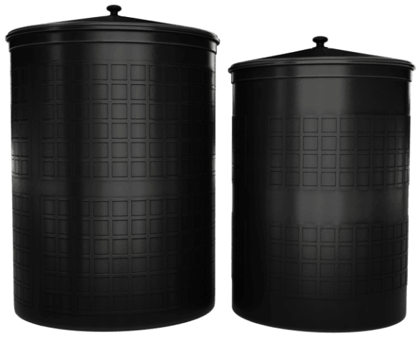 Бочка пластиковая садовая для дождевой воды и полива, 150л, черный [340]
