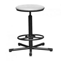 Табурет на винтовой опоре белый Т02 каркас черный [10935]