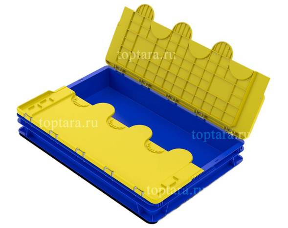 Пластиковый лоток 600х400х75 сплошной с крышкой