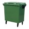 Мусорный контейнер для ТБО/ТКО, 770 л, на колёсах, с крышкой, пластик, евро, цвет: зеленый