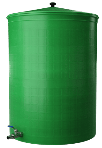 Бочка пластиковая садовая с краном 3/4&quot; из латуни для дождевой воды и полива, 150л, зеленый [332]