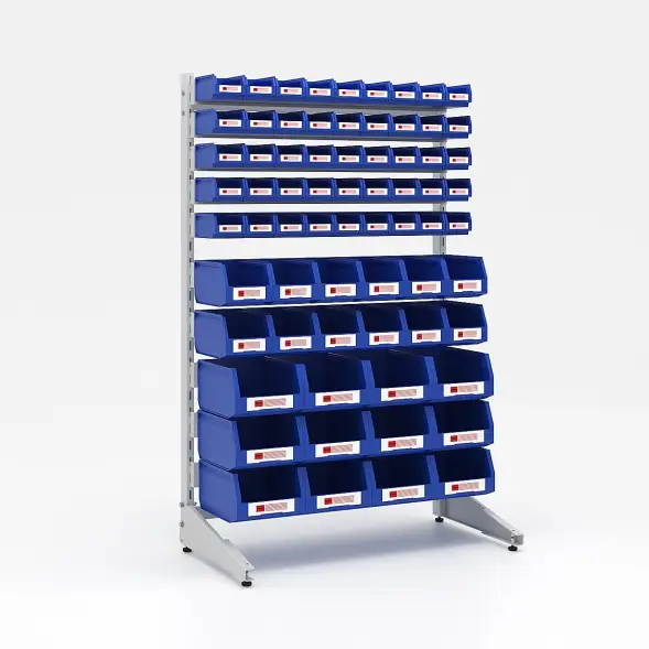 Стеллаж односторонний L1500 №28 (1425х940х500) светло-серый