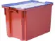 Ящик пластиковый сплошной с крышкой, 600x400x415 мм, 75 л, красный [605-1 SP]
