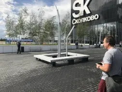 Скамейка стальная вокруг дерева или столба «Сколково» без спинки