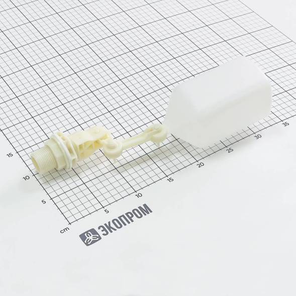 Клапан поплавковый G1 пластик, с доп. коленом, поплавок 760 мл, L= 360 мм
