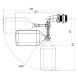 Клапан поплавковый G1 пластик, с доп. коленом, поплавок 760 мл, L= 360 мм
