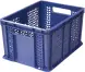 Ящик пластиковый перфорированный, 400×300×230 мм, 21.6 л, синий [703.02.01]