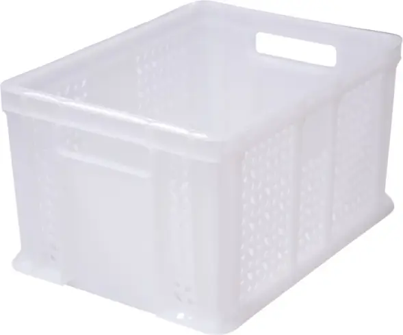 Ящик пластиковый перфорированный, 400×300×230 мм, 21.6 л, синий [703.02.01]