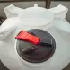 Емкость ЦКТ 3000 л с патрубком 90мм с фланцем под плотность до 1,2 г/см3 белая в обрешетке с лестницей