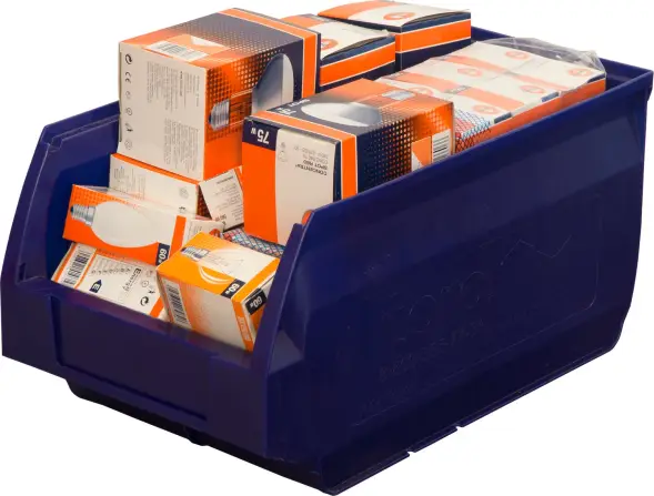 Ящик (лоток) пластиковый сплошной, 400x230x200 мм, 18.4 л, красный [5004]