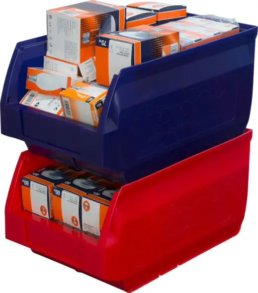 Ящик (лоток) пластиковый сплошной, 400x230x200 мм, 18.4 л, красный [5004]