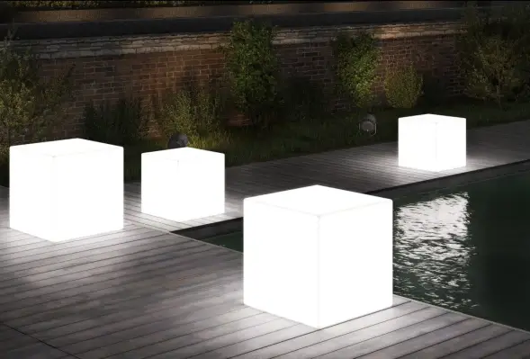 Светящийся куб Piazza 600 мм Подсветка: RGB/W, ландшафтное крепление