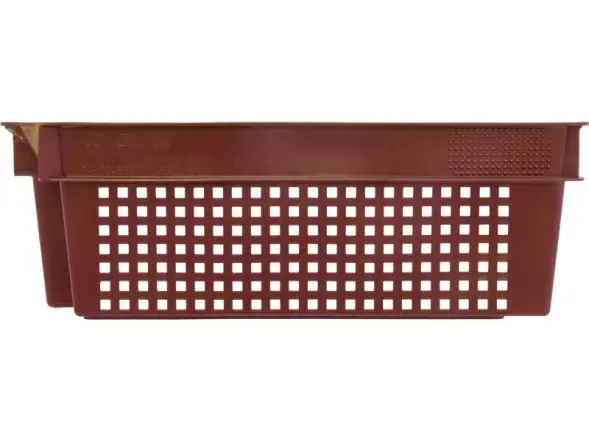 Ящик пластиковый перфорированный, 600x400x200 мм, 48 л, красный [102]