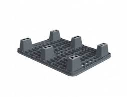 Паллет (поддон) пластиковый перфорированный на ножках, 800х600х140 мм, бирюзовый [02.116.75]