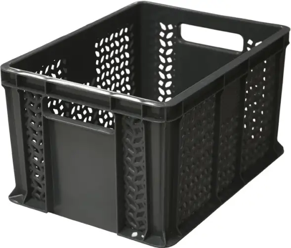 Ящик пластиковый перфорированный, 400×300×230 мм, 21.6 л, белый [703.02.01 м]