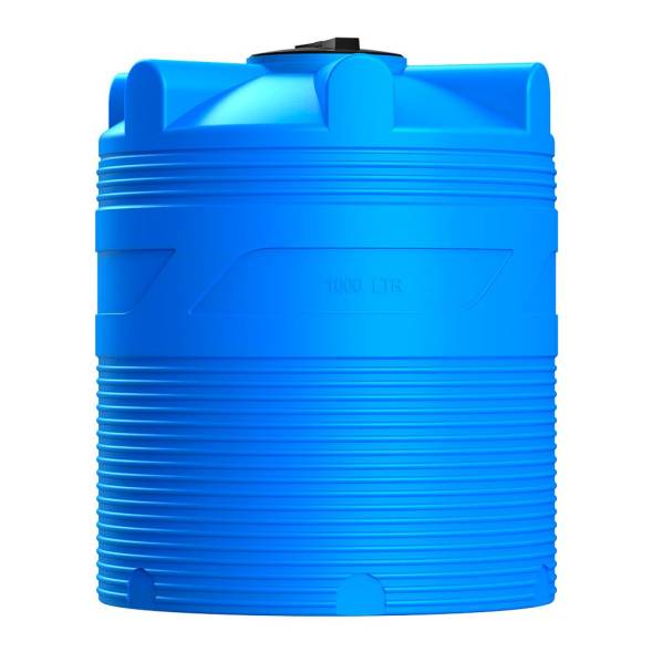 Емкость (резервуар) пластиковая вертикальная с крышкой, 1000 л, черный [TV1000S1]