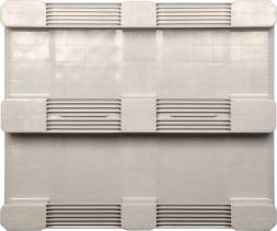 Паллет (поддон) пластиковый гигиенический усиленный cплошной на 3-х полозьях, 1200х1000х160 мм, серый [IR 1210-3R-G-H]