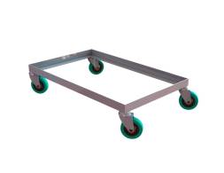 Тележка для ящиков из нержавеющей стали, 4 колеса 160 мм, усиленная