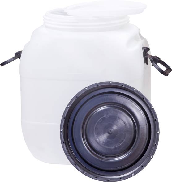 Бочка (бидон) пластиковая квадратная с крышкой и ручками, 50 л, белый [ББК 50]