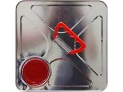 Канистра металлическая квадратная с пластиковой ручкой, 20 л, отверстие под берикап 42мм, серебристый [4111]