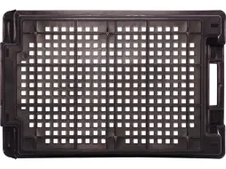 Ящик пластиковый перфорированный, 600x400x200 мм, 48 л, черный [102]