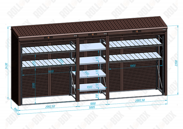 Шкаф уличный ROLL‑BOX VILLAGE ROOF XL-3.3