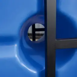 Емкость ST 2000л с патрубками 100мм в синяя обрешетке