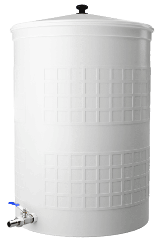 Бочка пластиковая садовая с краном 3/4&quot; из латуни для дождевой воды и полива, 150л, белый [382]