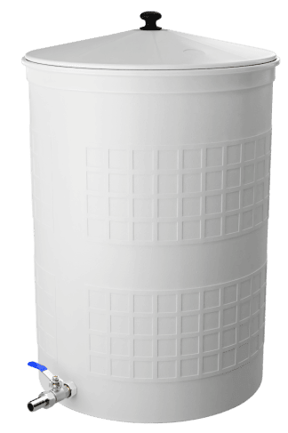 Бочка пластиковая садовая с краном 3/4&quot; из латуни для дождевой воды и полива, 150л, белый [382]