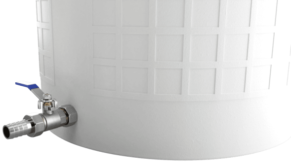 Бочка пластиковая садовая с краном 3/4&quot; из латуни для дождевой воды и полива, 150л, белый [382]