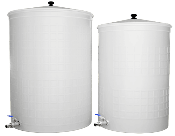 Бочка пластиковая садовая с краном 3/4&quot; из латуни для дождевой воды и полива, 150л, белый [382]