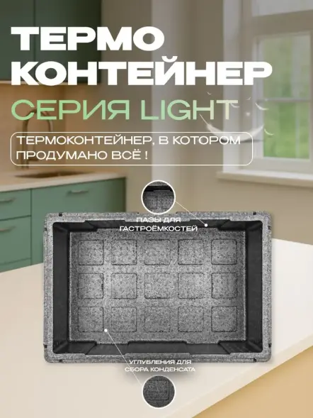 Термоконтейнер TERMOBOX Облегченный Light, 46 л, 600х400х320 мм, 30кг/м3